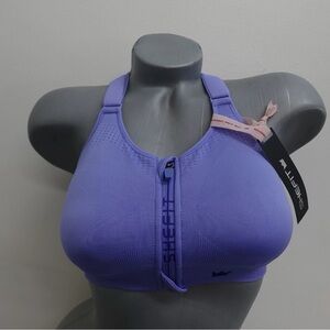 NWT SHEFIT 2Luxe Adjustable No Wire Sports Bra, Low Impact Zip-Front